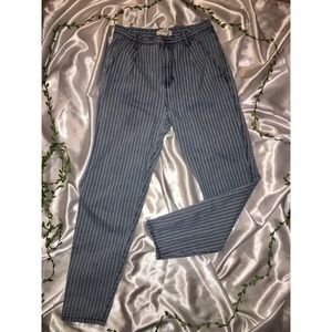 Railroad striped mom jeans